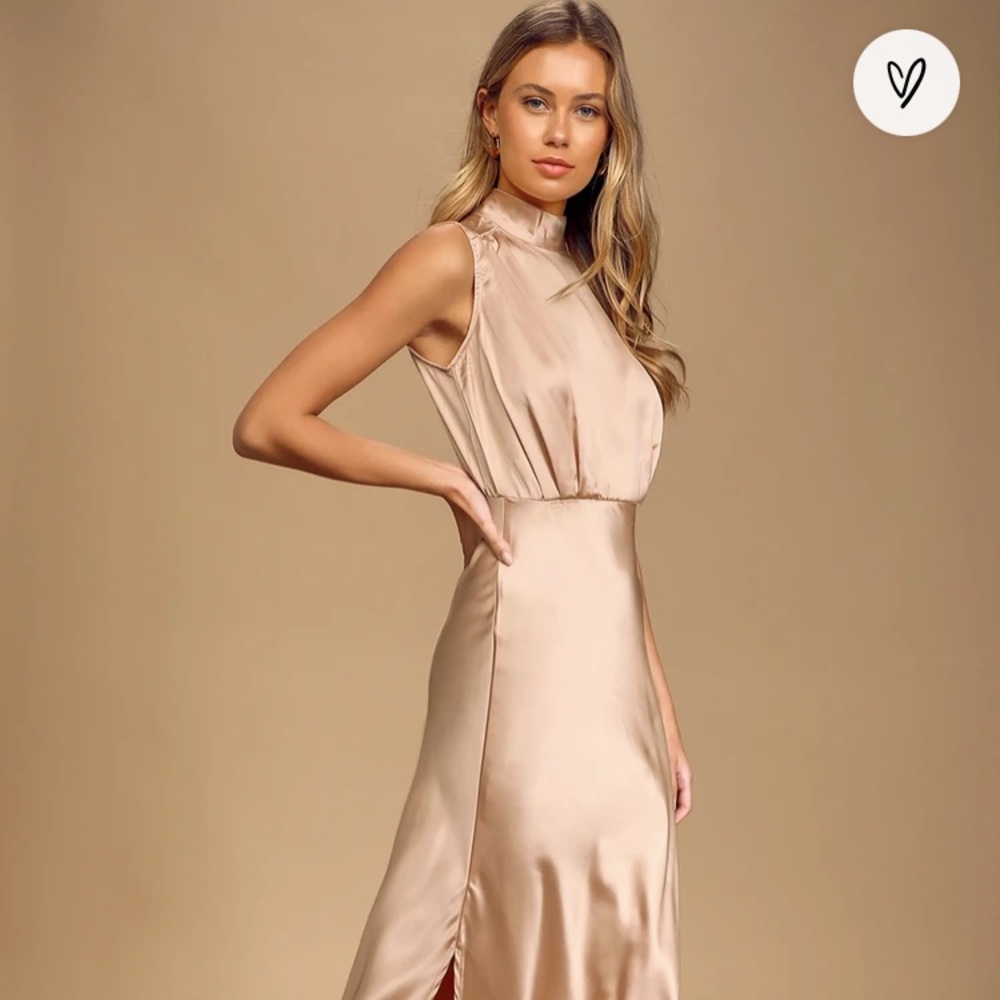 NWT Lulus Classic Elegance Satin Sleeveless Dress